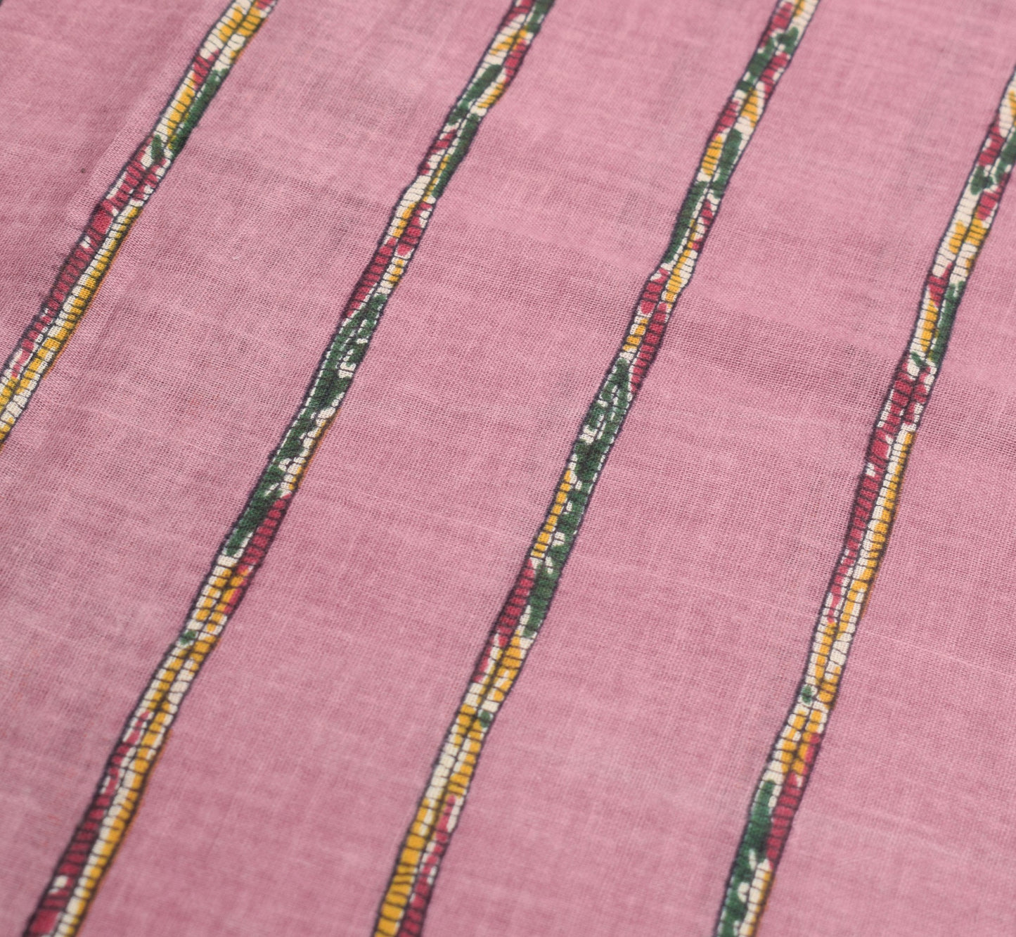 Sushila Vintage Pink Saree 100% Pure Cotton Kalamkari Printed Soft Craft Fabric