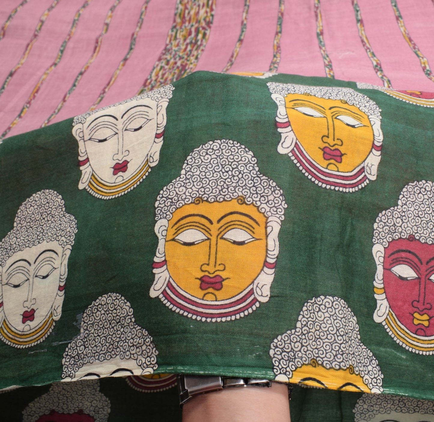 Sushila Vintage Pink Saree 100% Pure Cotton Kalamkari Printed Soft Craft Fabric