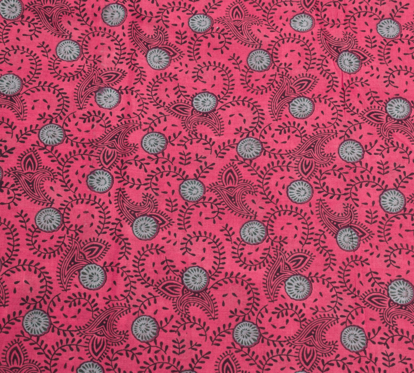 Sushila Vintage Floral Magenta Saree 100% Pure Cotton Printed Soft Craft Fabric