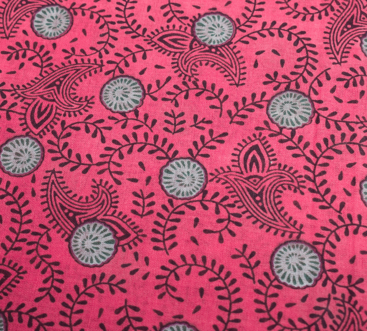 Sushila Vintage Floral Magenta Saree 100% Pure Cotton Printed Soft Craft Fabric
