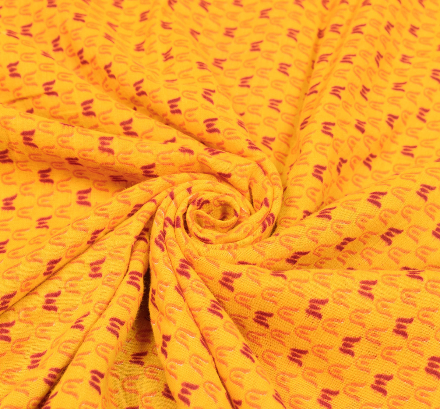 Sushila Vintage Yellow Saree 100% Pure Cotton Printed Indian Soft Craft Fabric