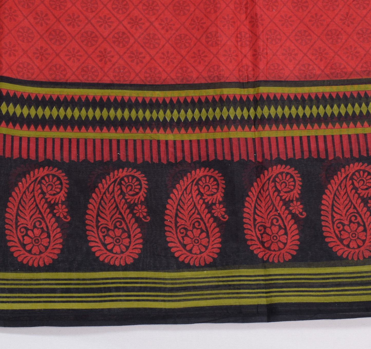 Sushila Vintage Floral Maroon Saree 100% Pure Cotton Printed Indian Craft Fabric