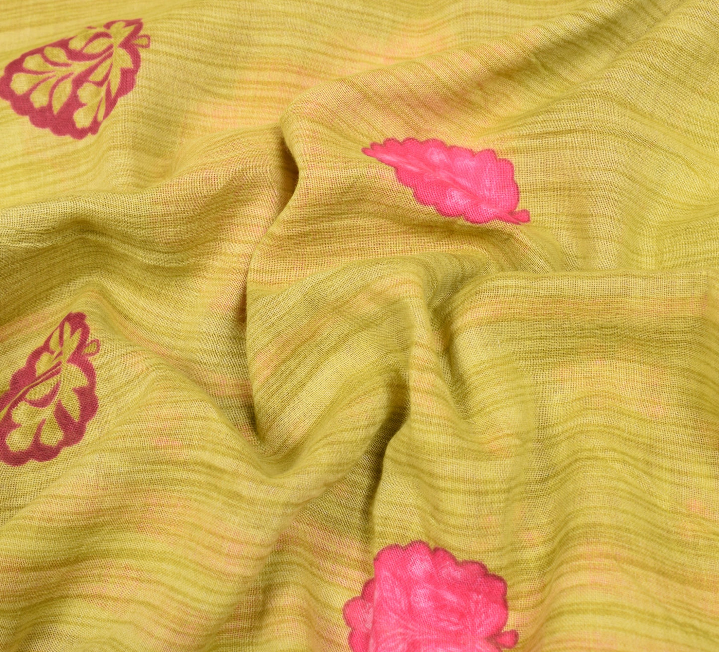 Sushila Vintage Green Saree Floral 100% Pure Cotton Printed Soft Craft Fabric