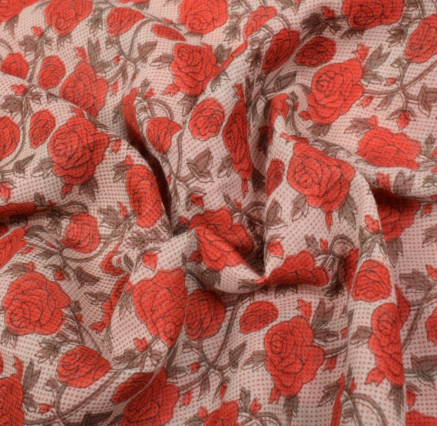 Sushila Vintage Floral Print Saree with Woven Border Pure Cotton Craft Fabric