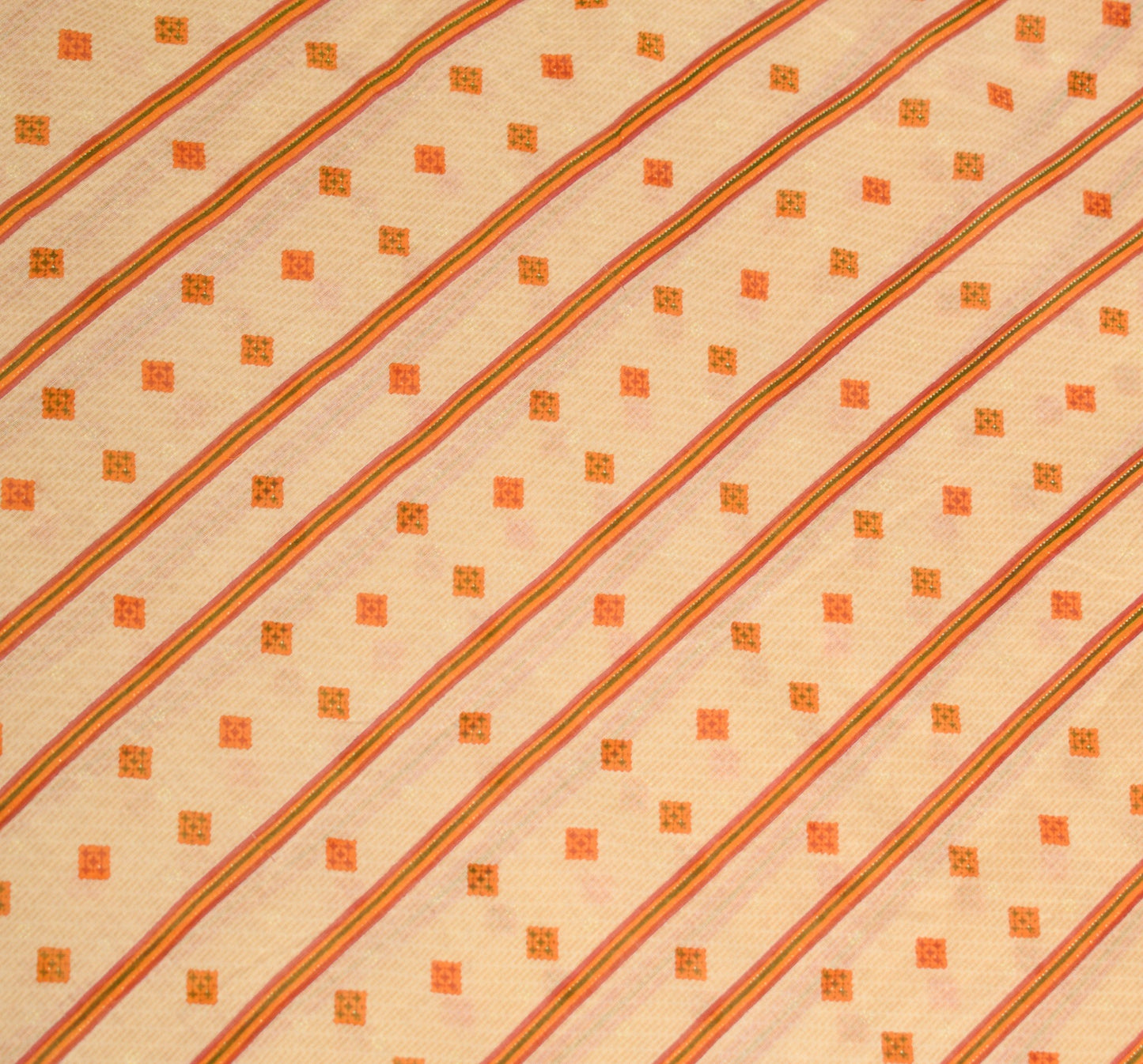 Sushila Vintage Cream 100% Pure Cotton Saree Geometric Printed Soft Craft Fabric
