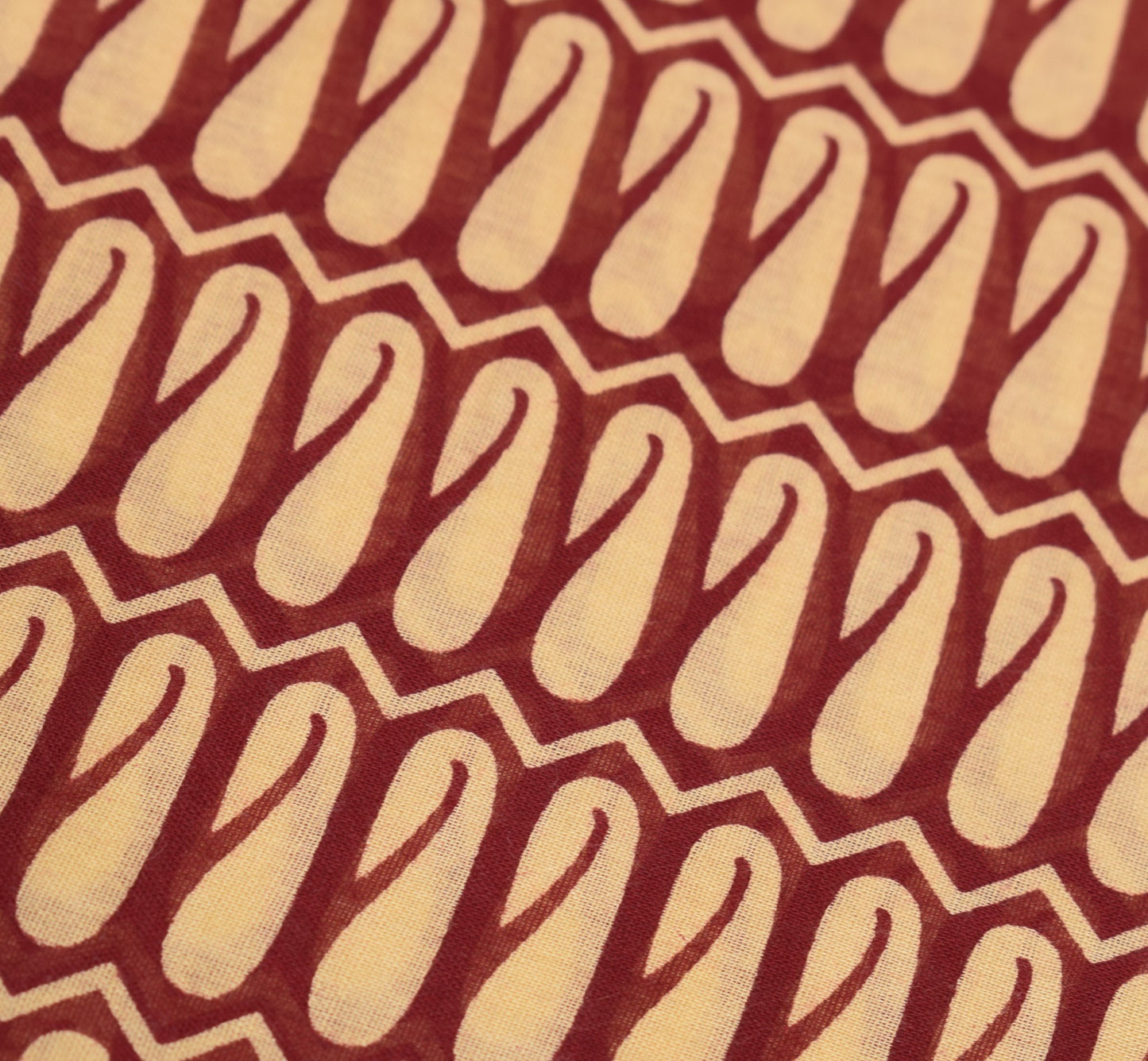 Sushila Vintage Maroon Beige Saree Pure Cotton Printed Paisley Soft Craft Fabric