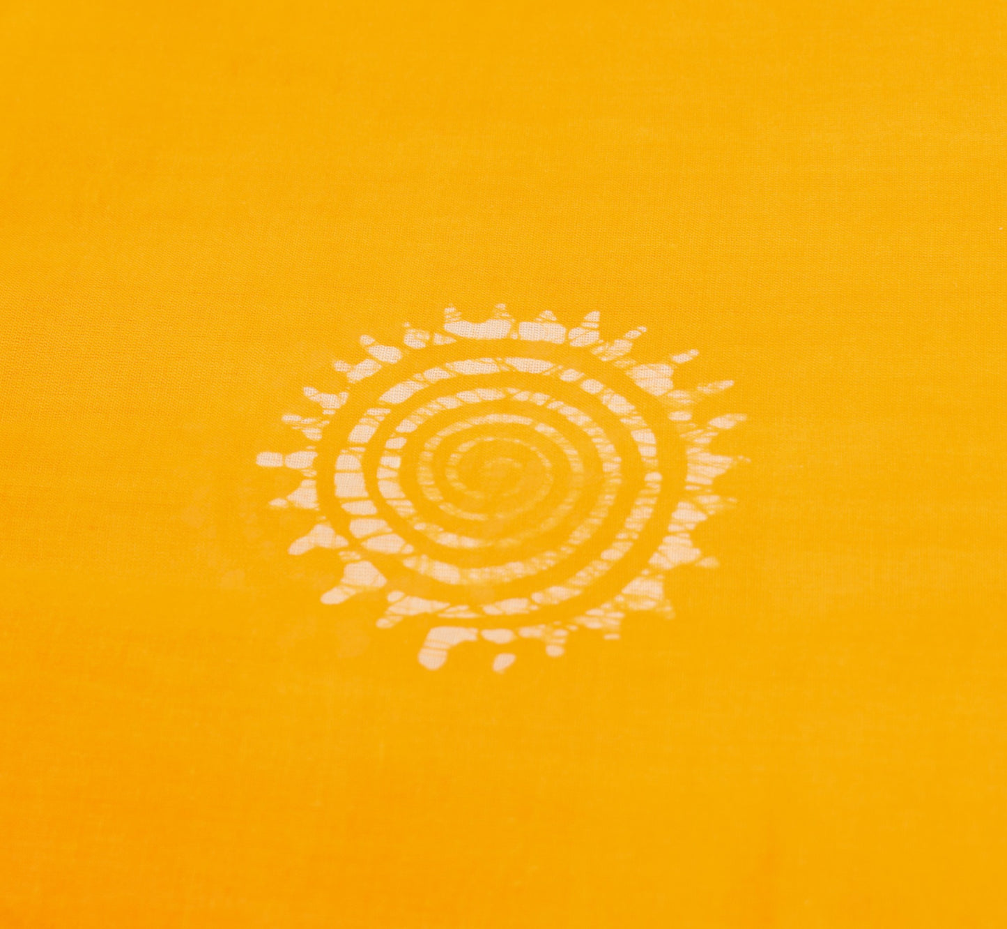 Sushila Vintage Yellow Orange Saree 100% Pure Cotton Printed Batik Soft Fabric