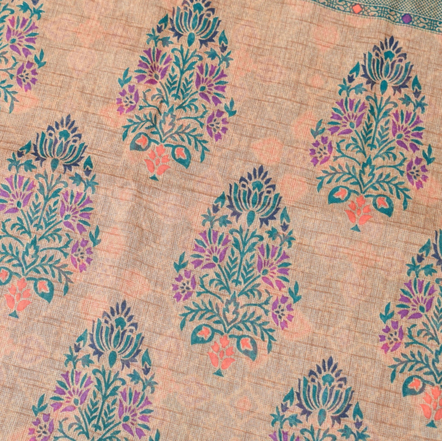 Sushila Vintage Dark Blue Saree 100% Pure Cotton Printed Geometric Craft Fabric