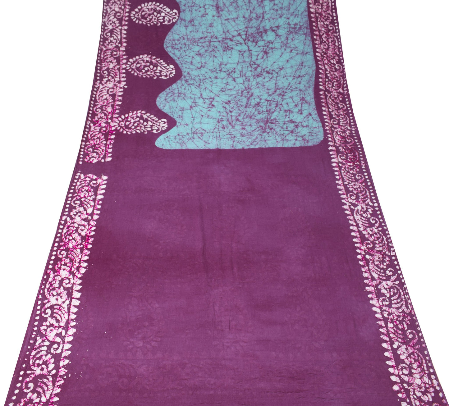 Sushila Vintage Batik Printed Saree 100%Pure Cotton 6Yard Sari Soft Craft Fabric