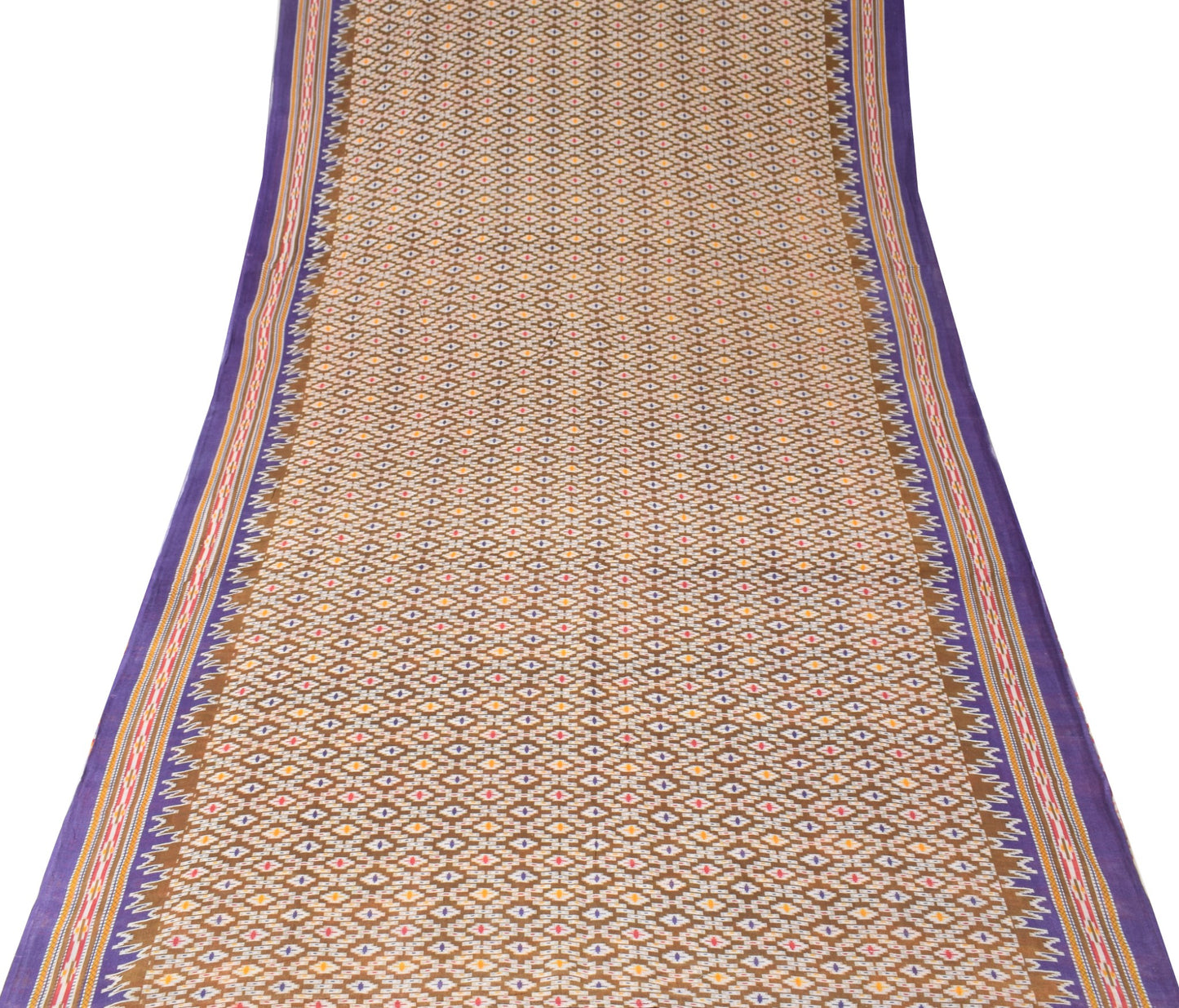 Sushila Vintage Henna Green Saree Pure Cotton Printed Geometrical Soft Fabric
