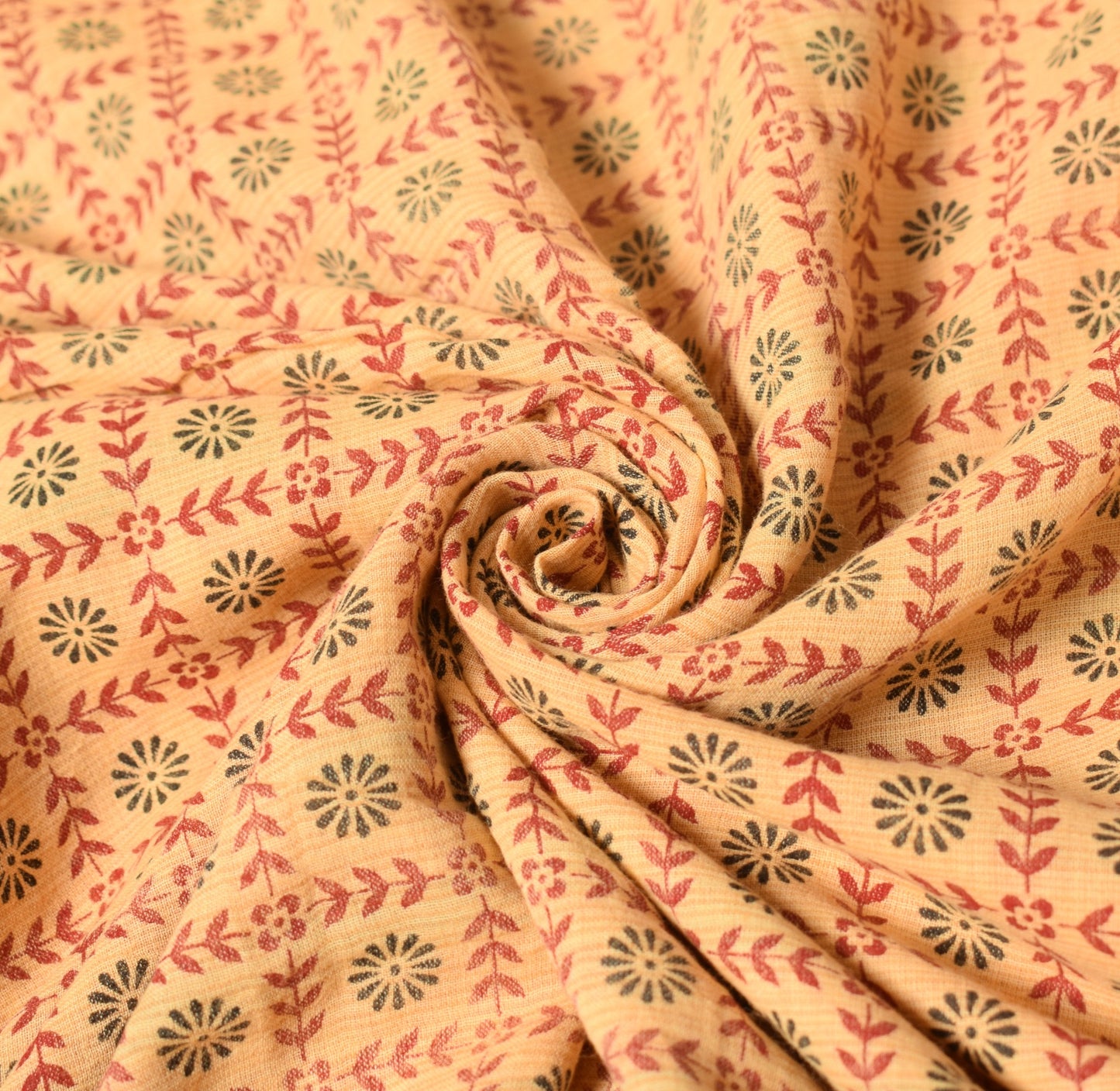 Sushila Vintage Floral Zaal Saree Pure Cotton Printed Yellow Soft Craft Fabric