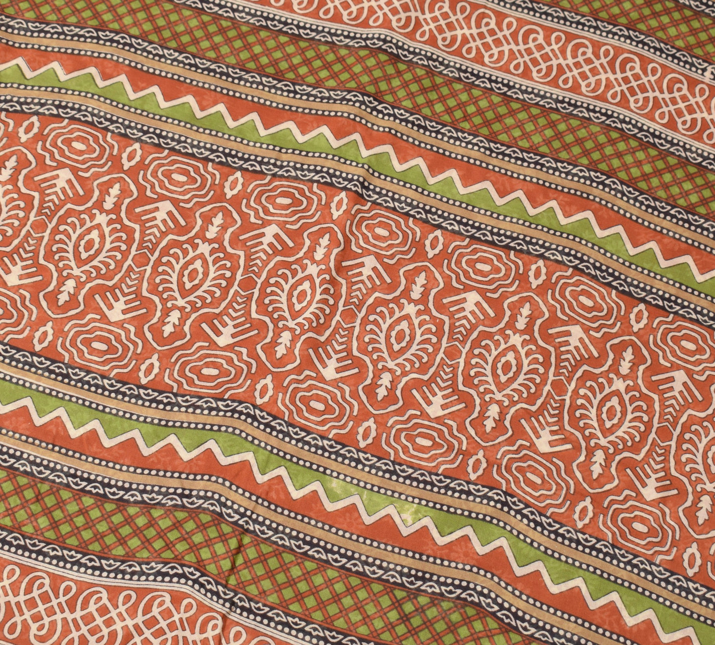 Sushila Vintage Floral Brown Saree 100% Pure Cotton Printed Soft Craft Fabric