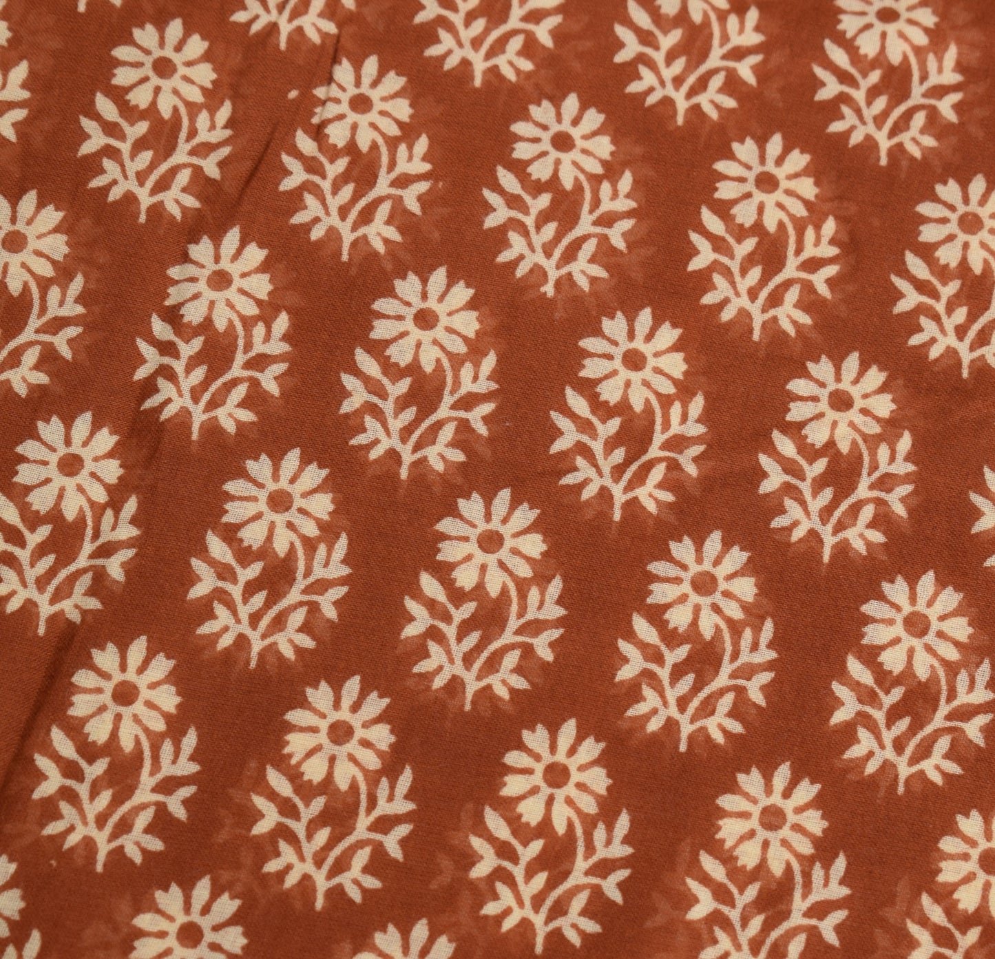 Sushila Vintage Floral Brown Saree 100% Pure Cotton Printed Soft Craft Fabric