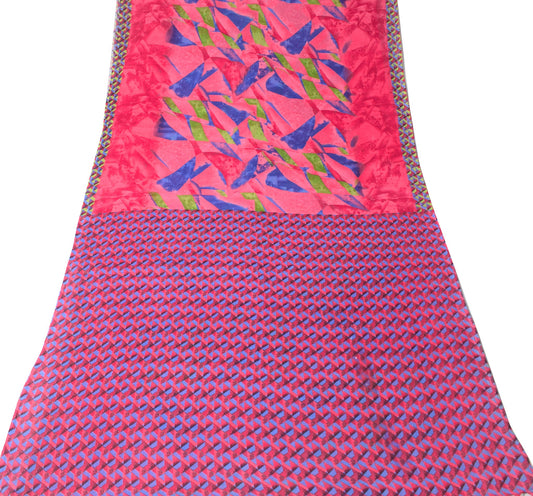 Sushila Vintage Magenta Saree Pure Cotton Printed Daily Wear Soft Craft Fabric