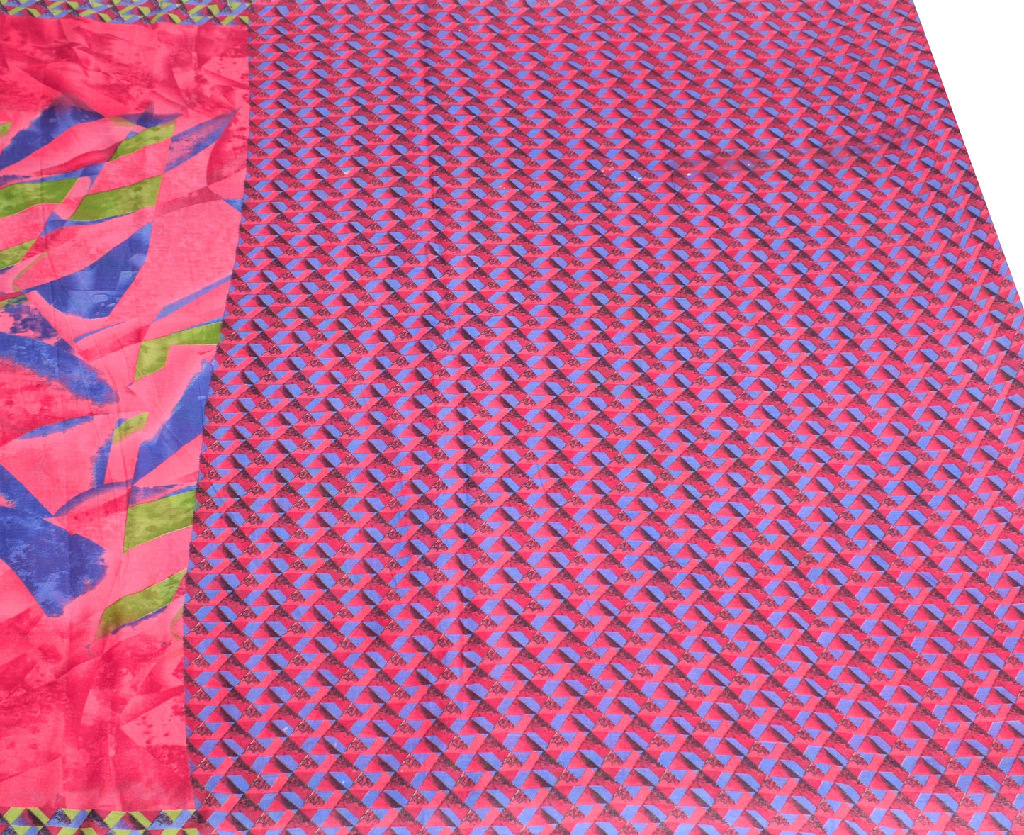 Sushila Vintage Magenta Saree Pure Cotton Printed Daily Wear Soft Craft Fabric