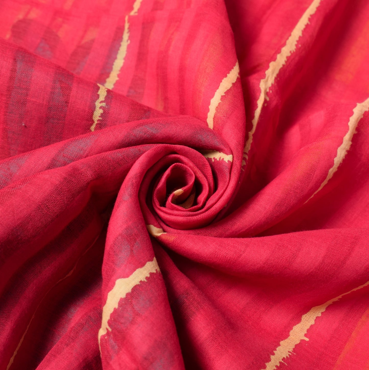Sushila Vintage Magenta Saree 100%Pure Cotton Printed Abstract Soft Craft Fabric