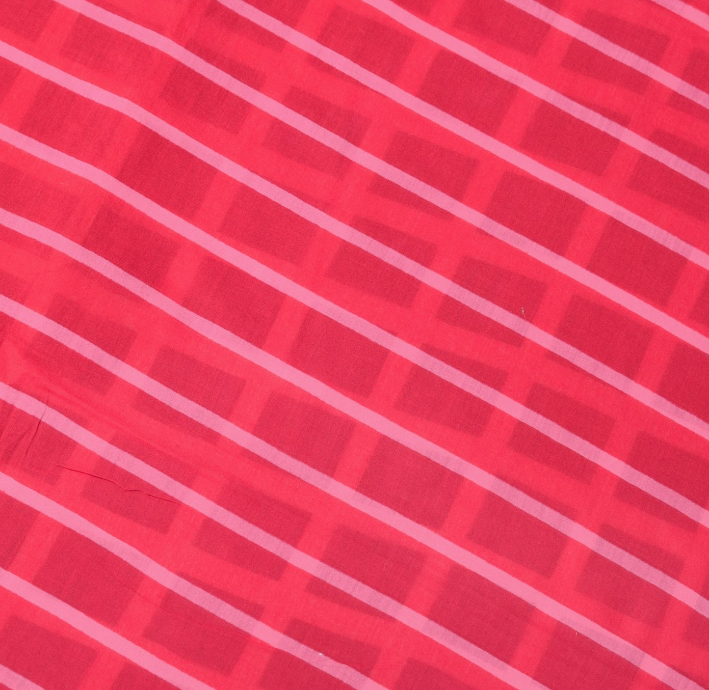 Sushila Vintage Checks Blue Magenta Saree Pure Cotton Printed Soft Craft Fabric