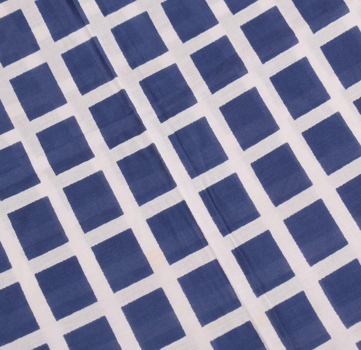 Sushila Vintage Checks Blue Magenta Saree Pure Cotton Printed Soft Craft Fabric