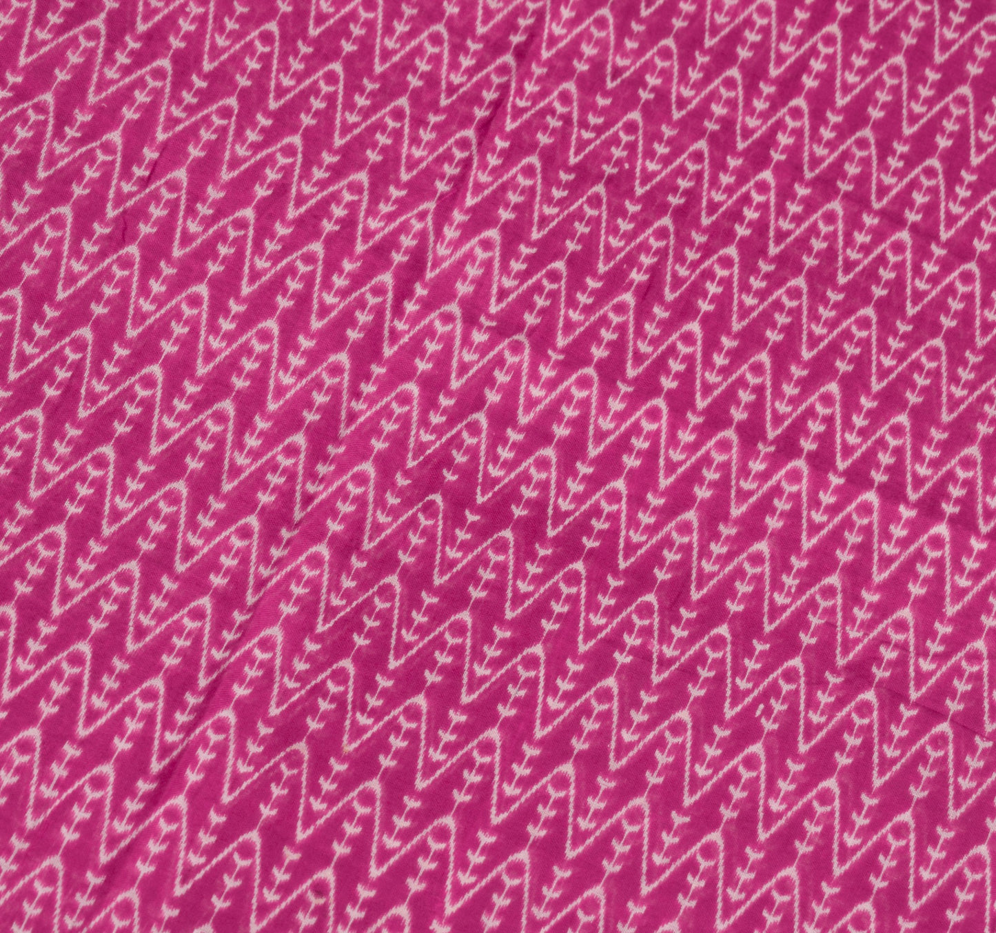Sushila Vintage Magenta Indian Saree 100% Pure Cotton Printed Soft Craft Fabric