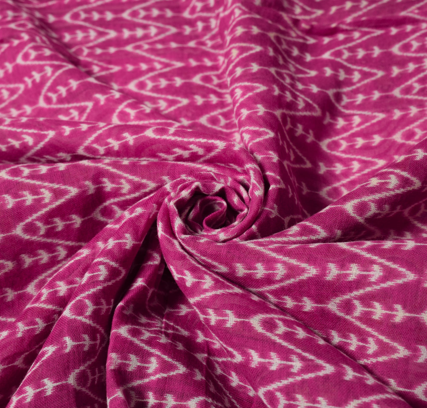 Sushila Vintage Magenta Indian Saree 100% Pure Cotton Printed Soft Craft Fabric