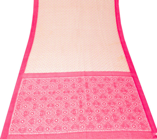 Sushila Vintage Floral Saree Art Cotton Floral Printed 8 Yard Sari Craft Fabric