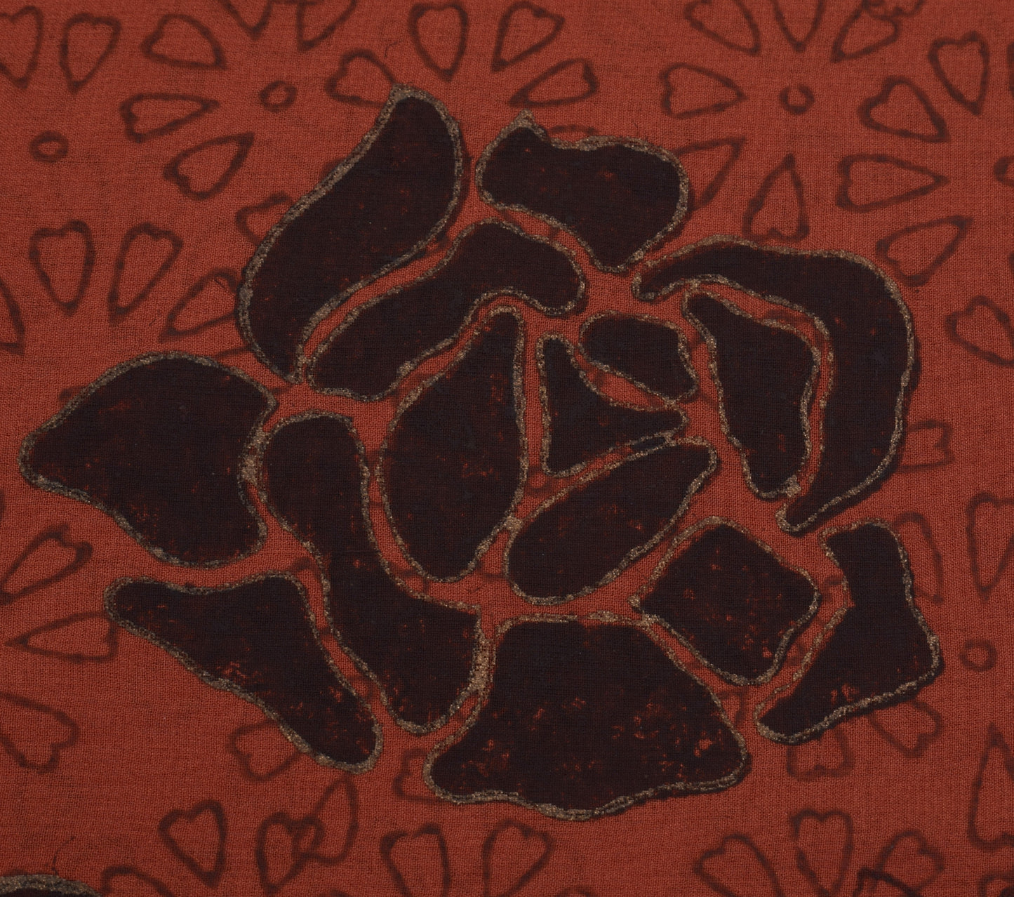 Sushila Vintage Rust Sari 100% Pure Georgette Silk Printed Embroidered Fabric