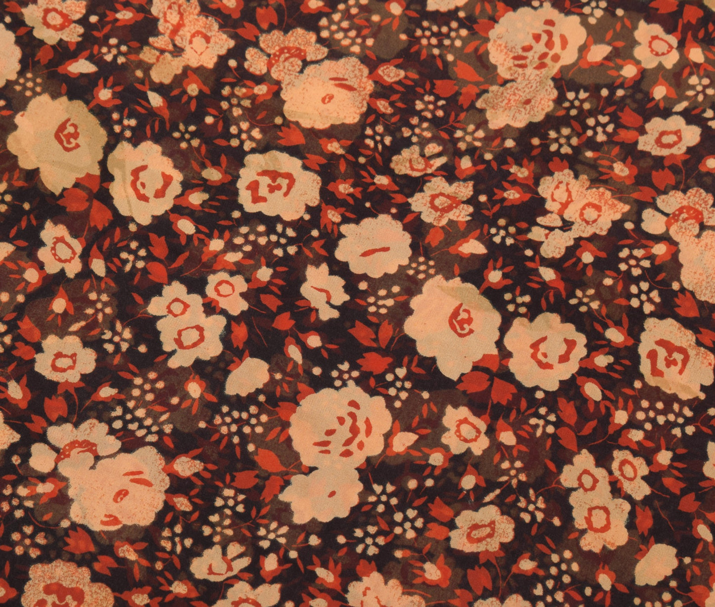 Sushila Vintage Black Saree Pure Georgette Silk Printed Craft Floral Sari Fabric