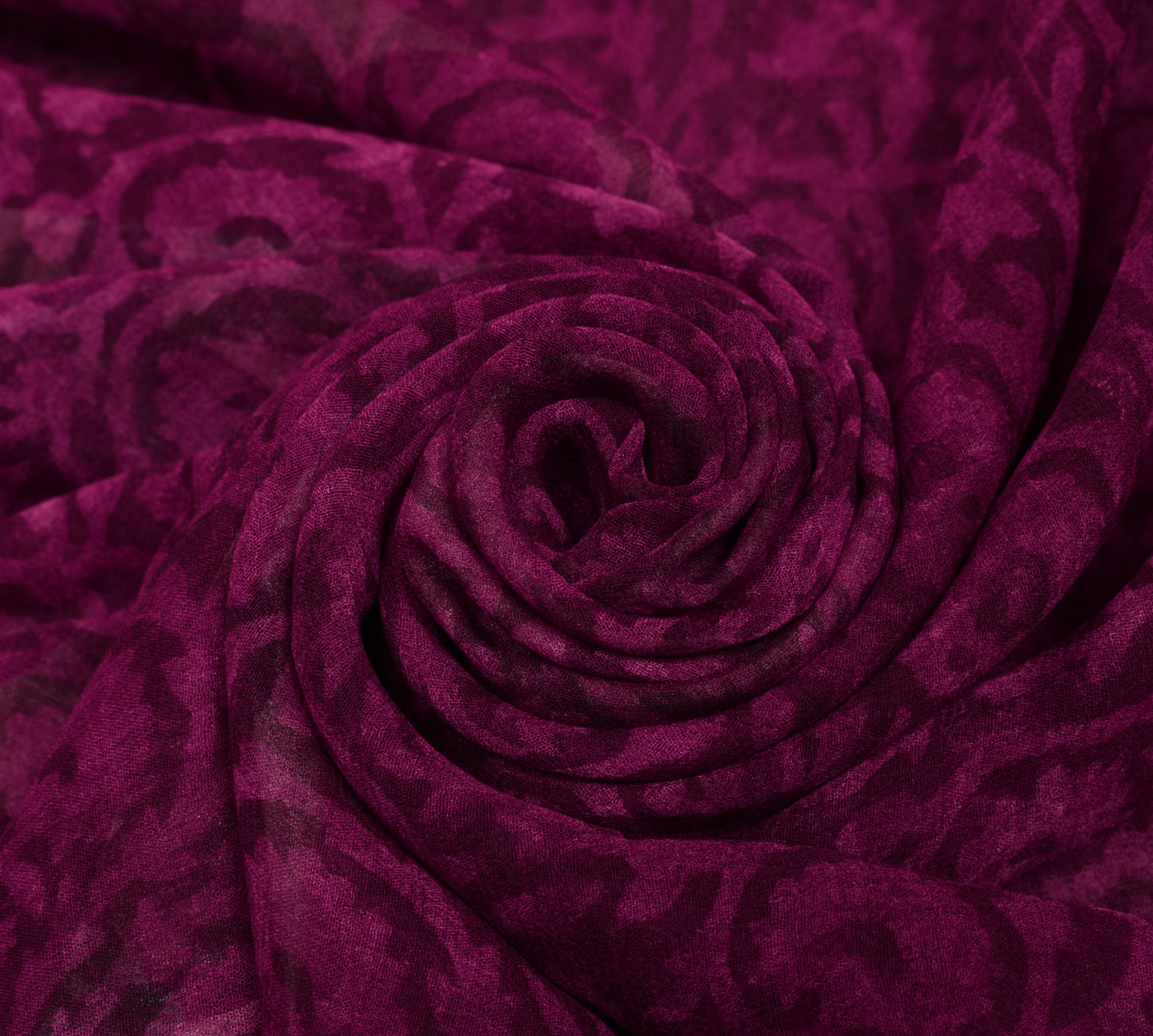 Sushila Vintage Magenta Saree  Pure Georgette Silk Printed Floral Craft Fabric
