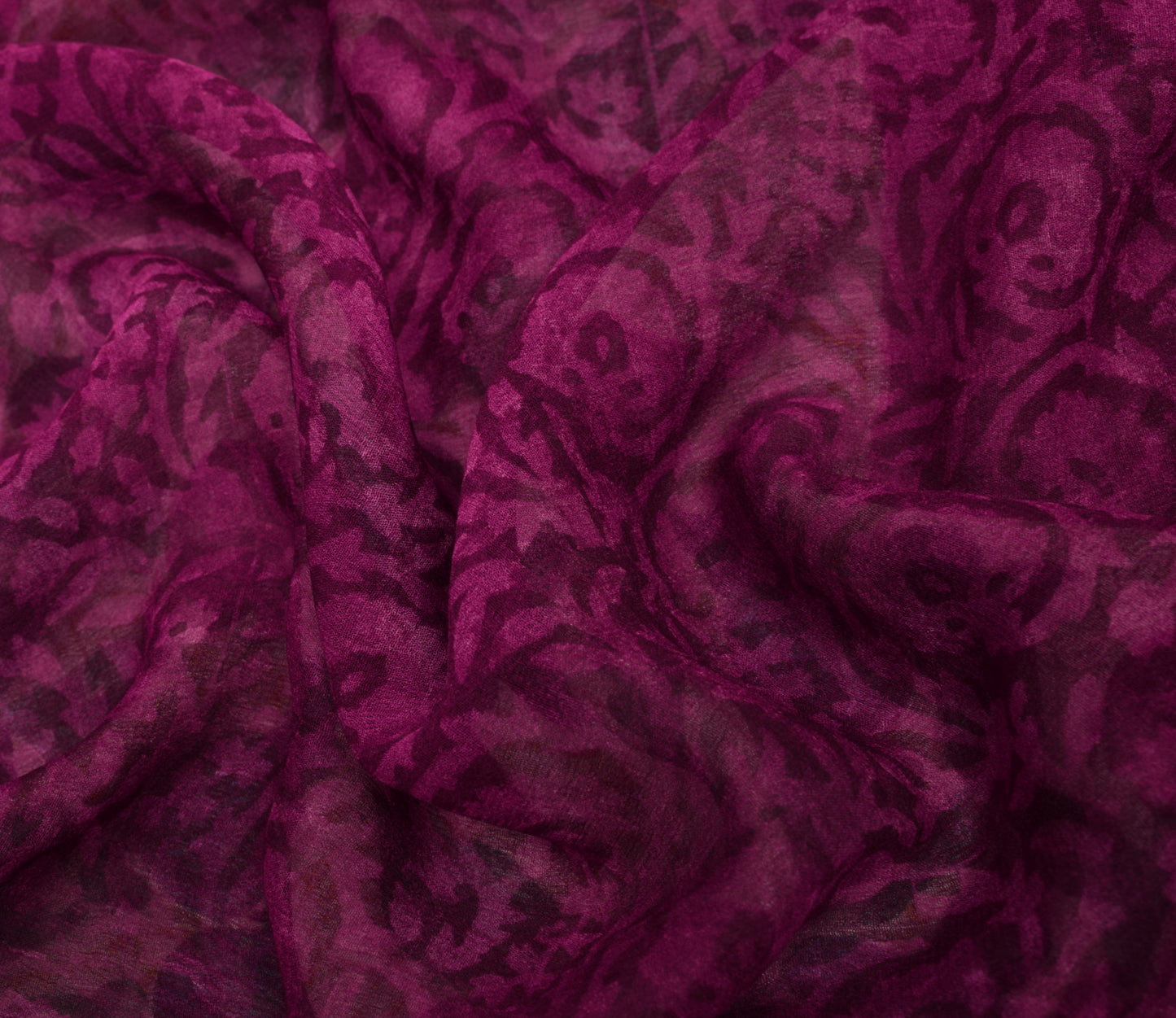 Sushila Vintage Magenta Saree  Pure Georgette Silk Printed Floral Craft Fabric