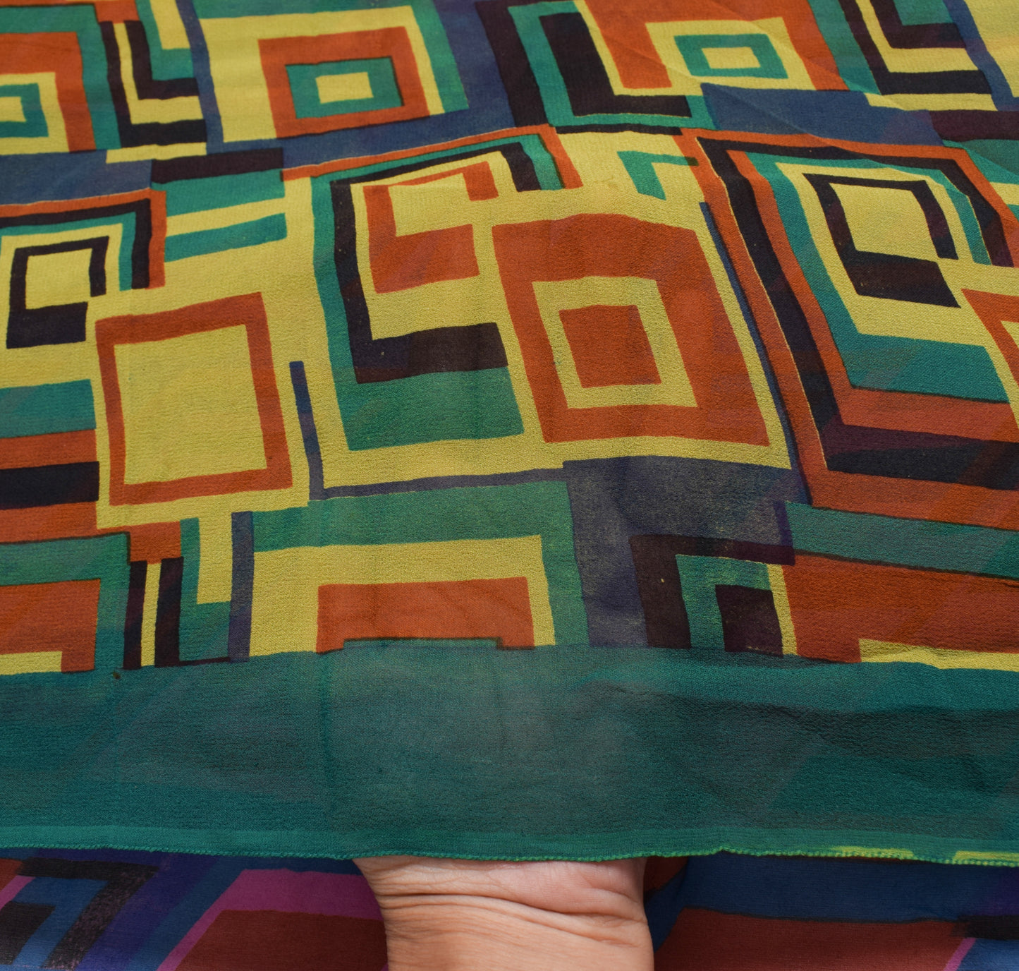 Sushila Vintage Saree 100% Pure Georgette Silk  Printed Sari with Blouse Fabric