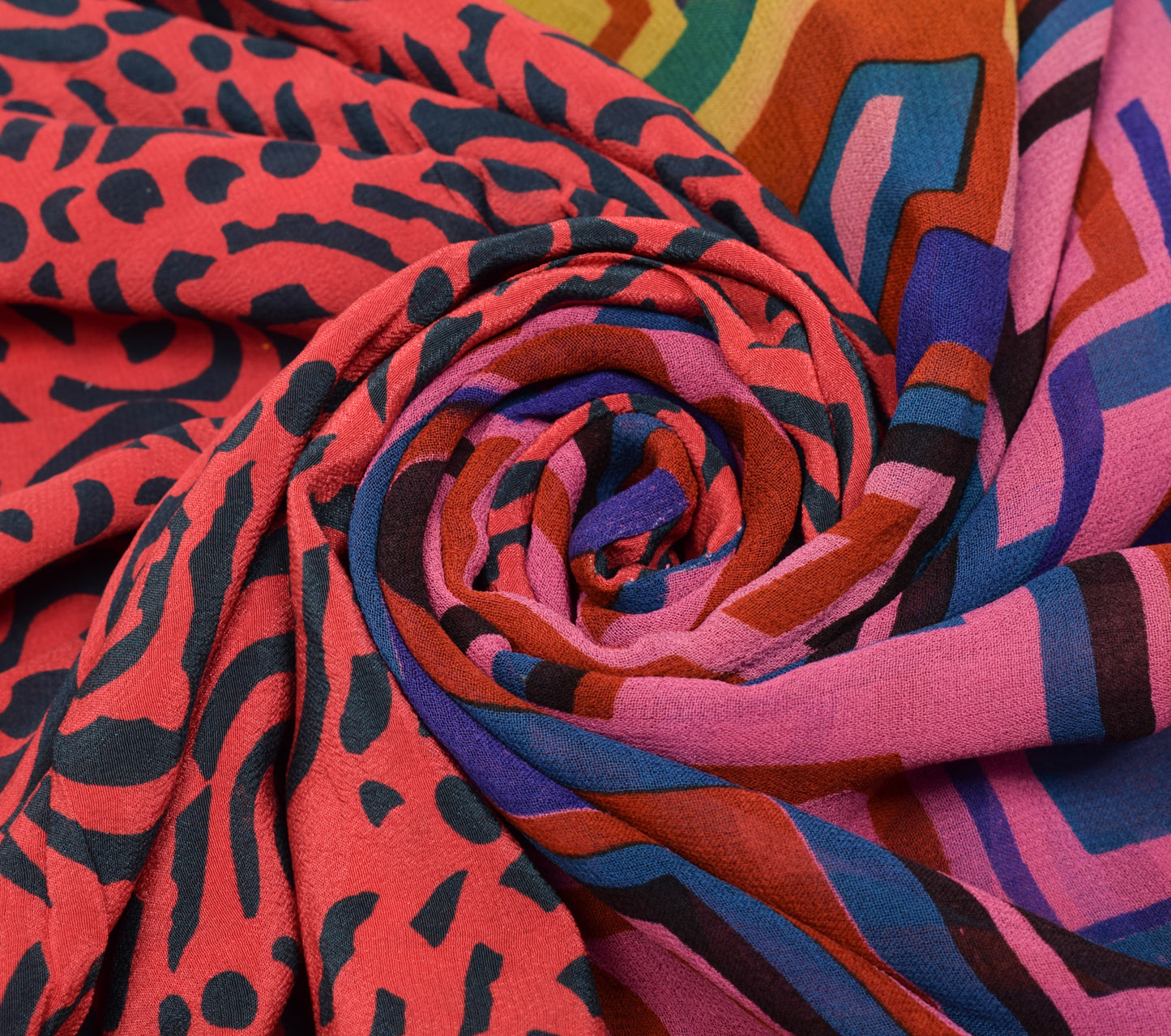 Sushila Vintage Saree 100% Pure Georgette Silk  Printed Sari with Blouse Fabric