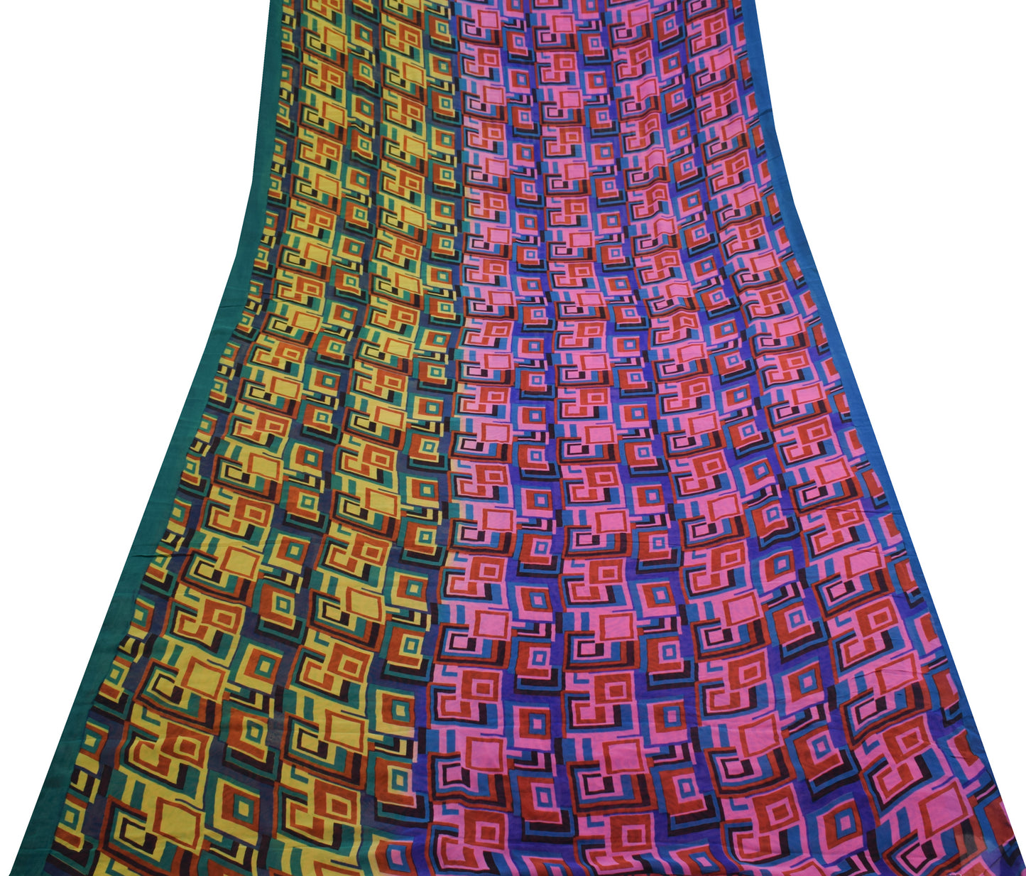 Sushila Vintage Saree 100% Pure Georgette Silk  Printed Sari with Blouse Fabric