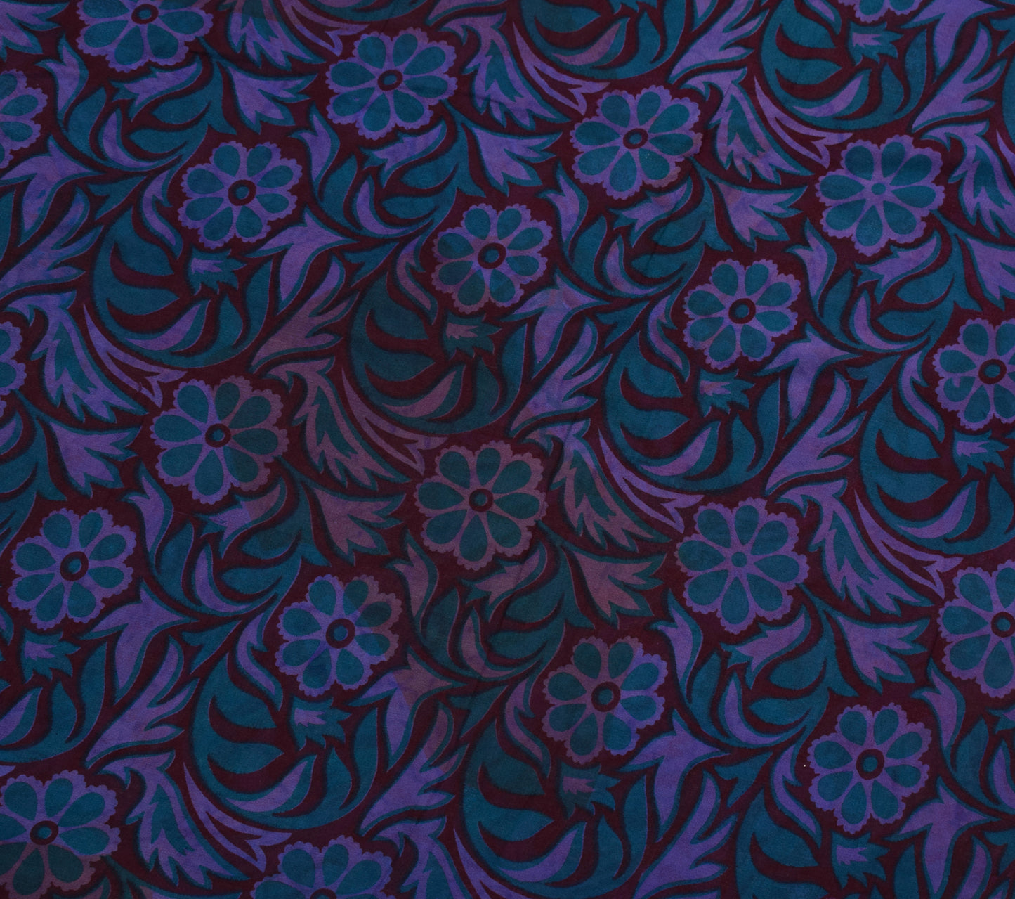 Sushila Vintage Maroon Saree 100% Pure Georgette Silk Printed with Blouse Fabric