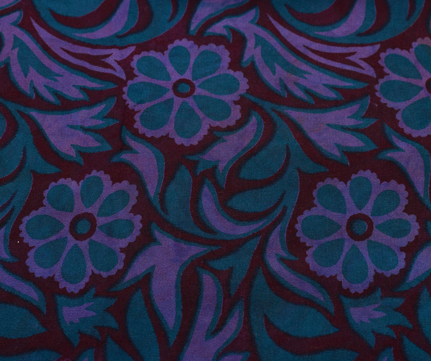 Sushila Vintage Maroon Saree 100% Pure Georgette Silk Printed with Blouse Fabric