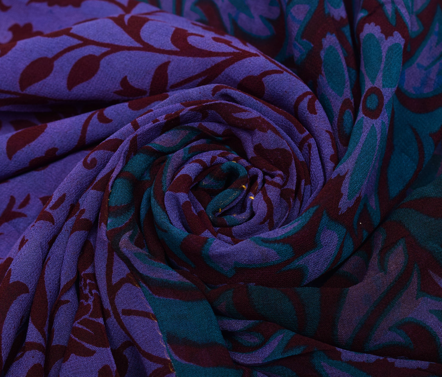 Sushila Vintage Maroon Saree 100% Pure Georgette Silk Printed with Blouse Fabric