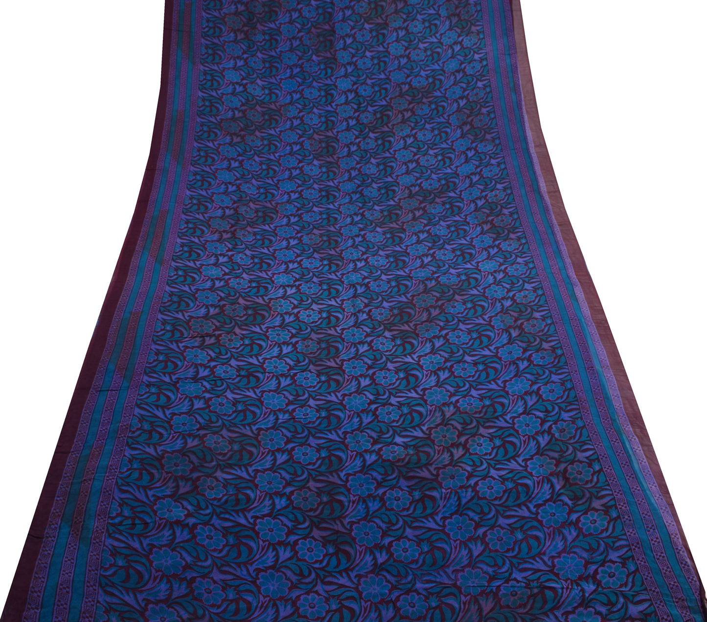 Sushila Vintage Maroon Saree 100% Pure Georgette Silk Printed with Blouse Fabric