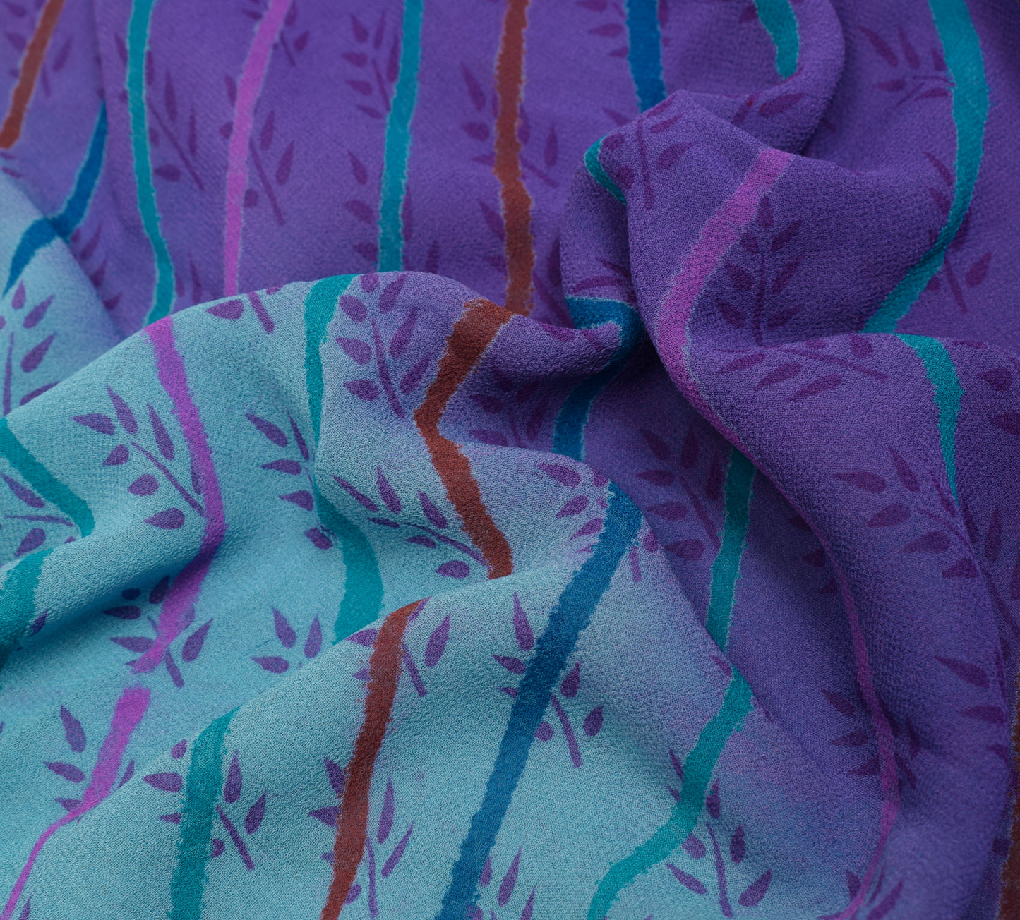 Sushila Vintage Purple Saree 100%Pure Georgette Silk Printed with Blouse Fabric