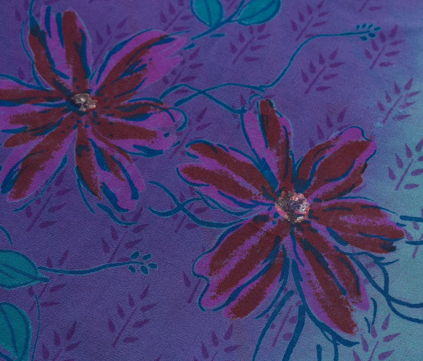 Sushila Vintage Purple Saree 100%Pure Georgette Silk Printed with Blouse Fabric