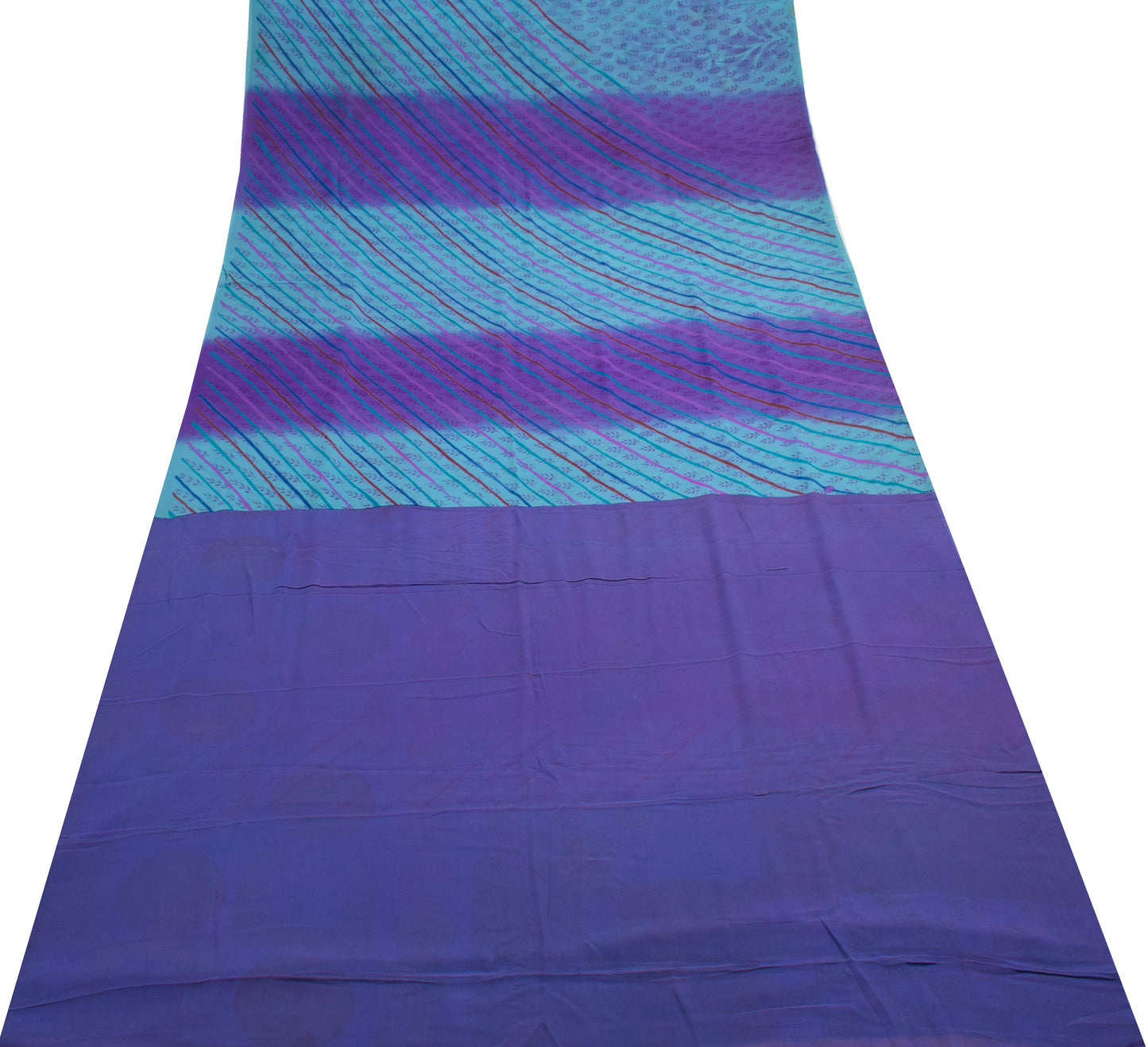 Sushila Vintage Purple Saree 100%Pure Georgette Silk Printed with Blouse Fabric