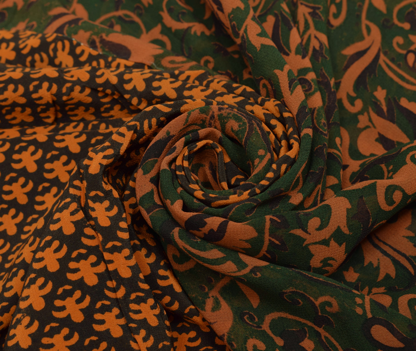 Sushila Vintage Green Saree 100% Pure Georgette Silk Printed with Blouse Fabric