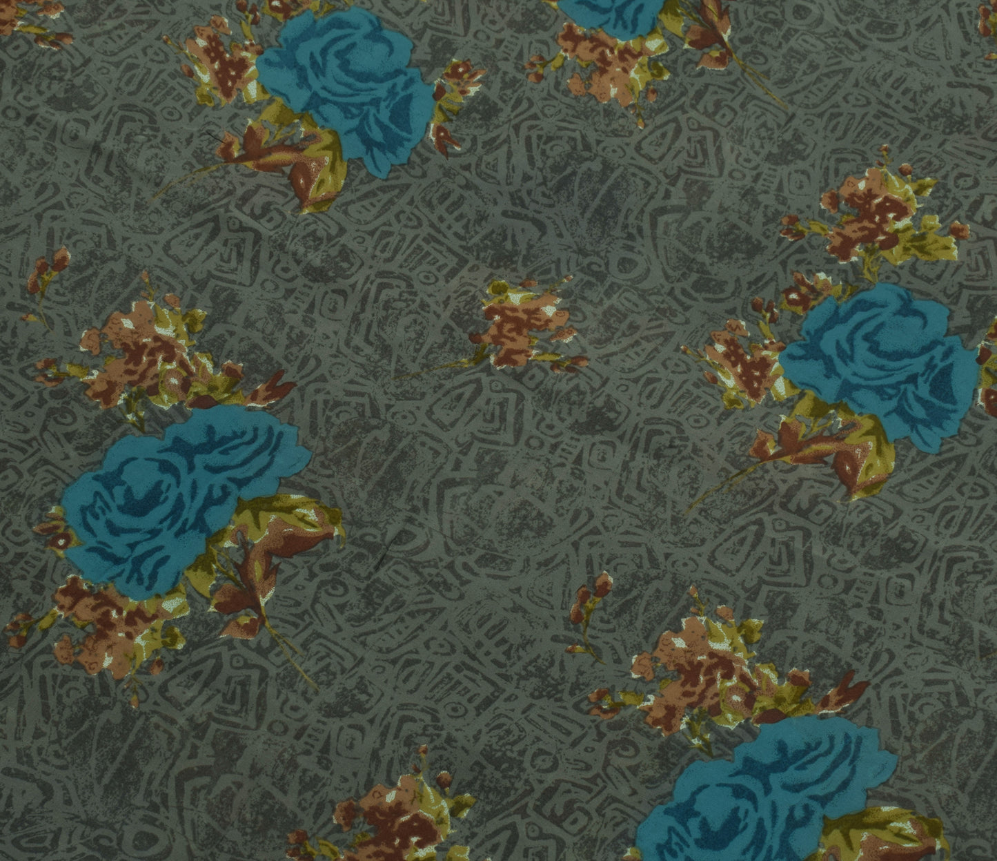 Sushila Vintage Saree 100% Pure Georgette Silk Printed Floral with Blouse Fabric