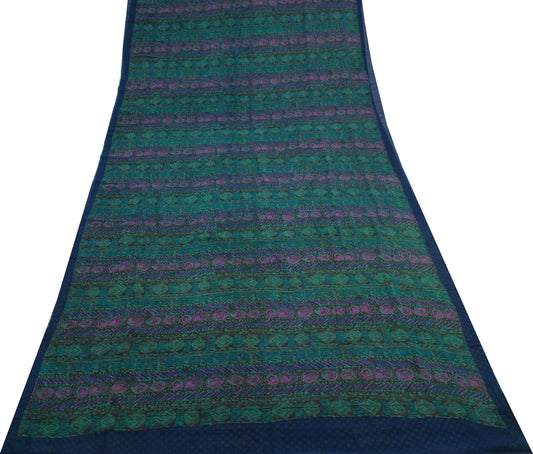 Sushila Vintage Multi-Color Saree Pure Georgette Silk Printed With Blouse Fabric