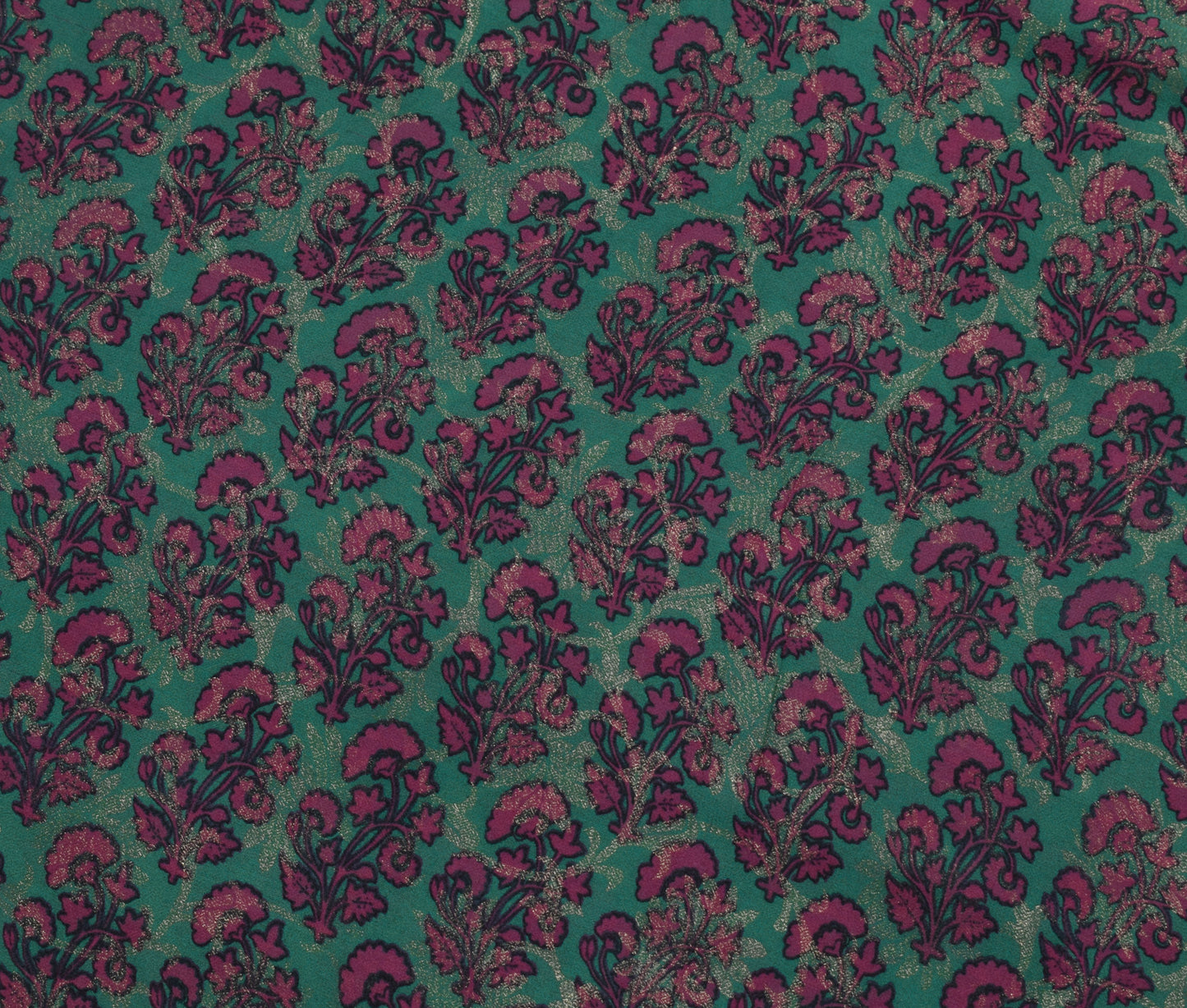 Sushila Vintage Green Saree 100% Pure Georgette Silk Printed Floral Craft Fabric