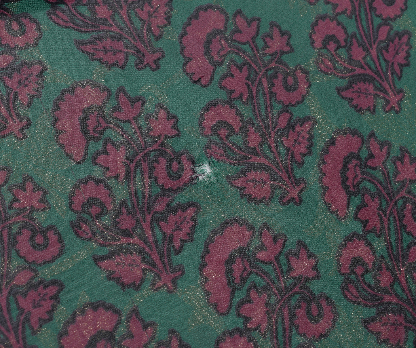 Sushila Vintage Green Saree 100% Pure Georgette Silk Printed Floral Craft Fabric