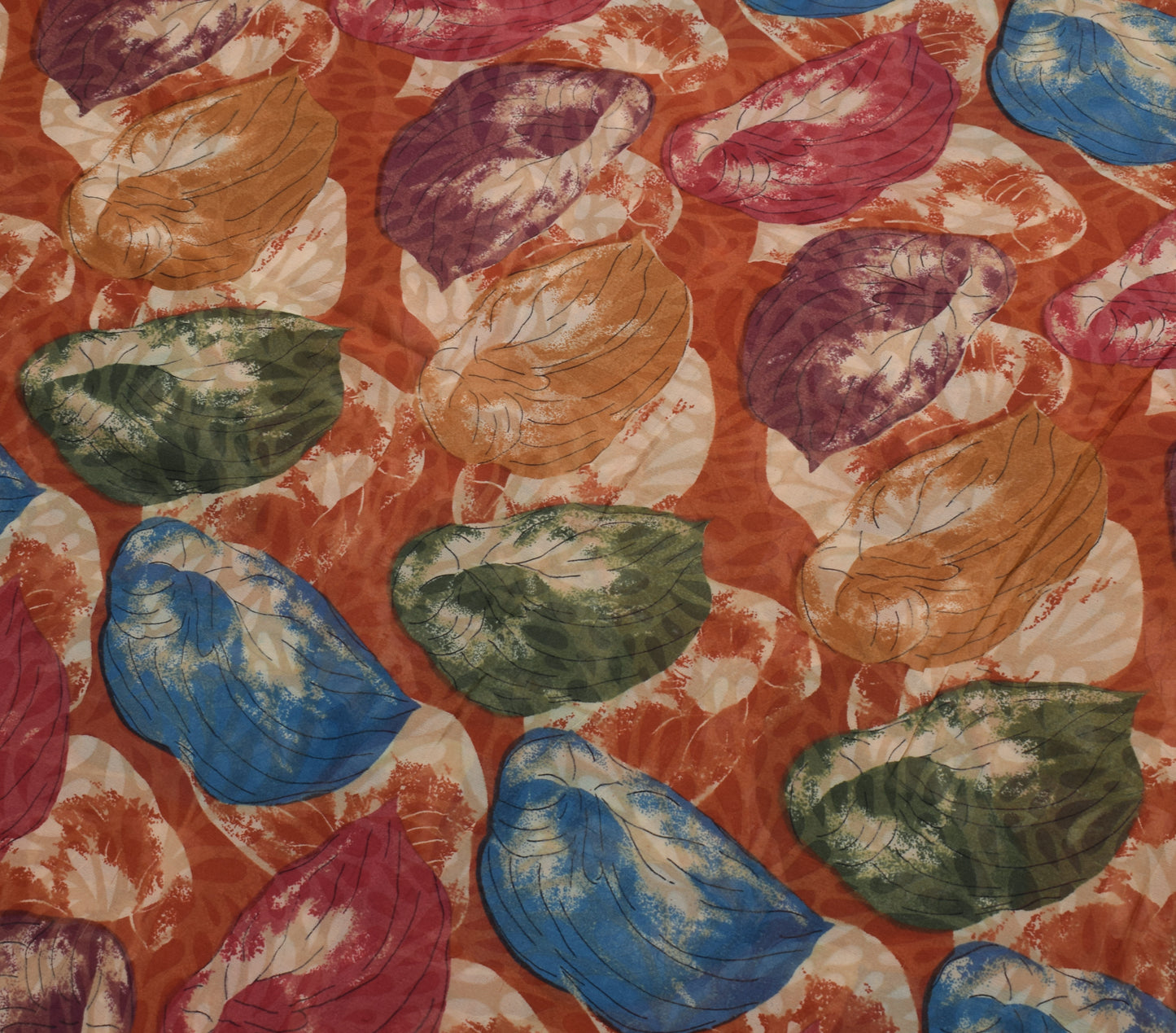 Sushila Vintage Brown Saree 100% Pure Georgette Silk Printed Floral Craft Fabric