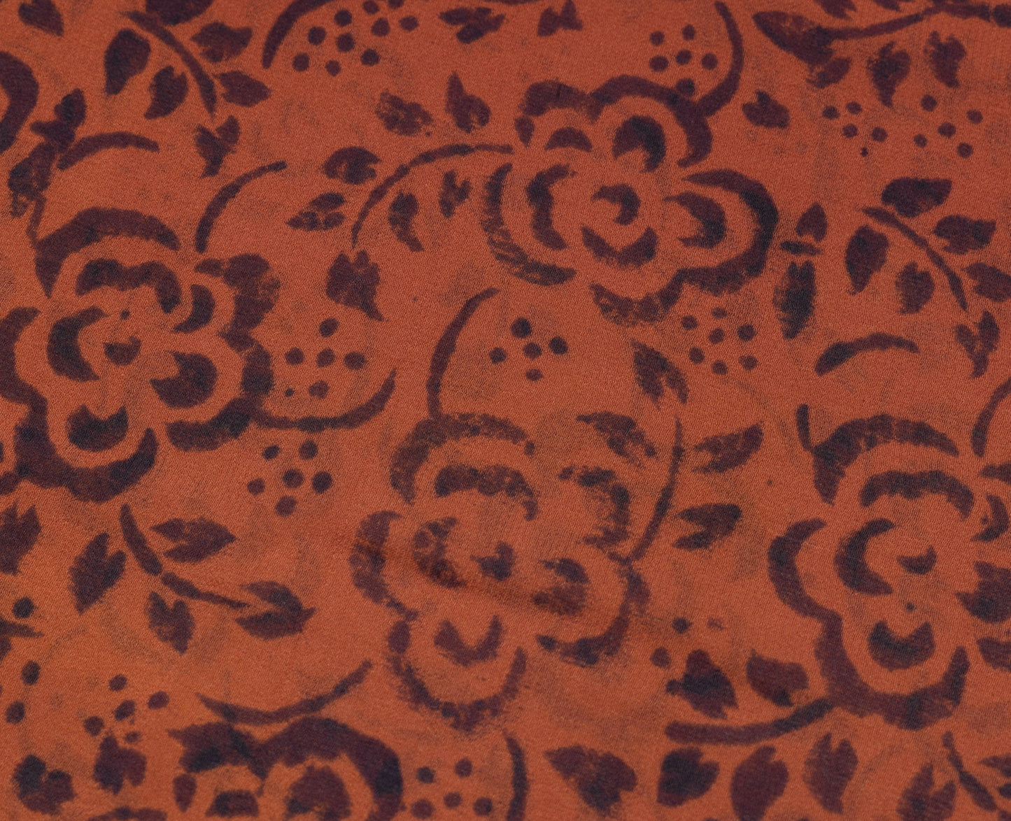 Sushila Vintage Indian Saree 100%Pure Georgette Silk Printed Floral Craft Fabric
