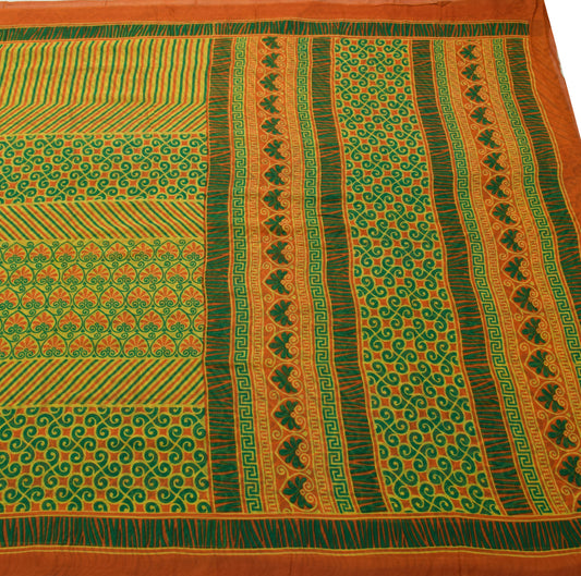 Sushila Vintage Multi-Color Saree 100% Pure Georgette Silk Printed Floral Fabric