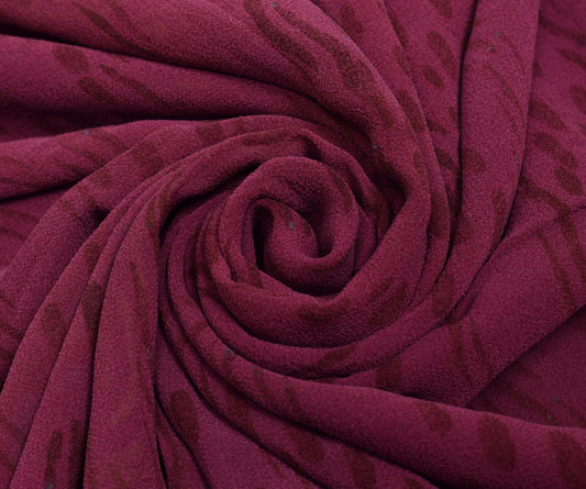 Sushila Vintage Purple Saree 100% Pure Georgette Silk Printed Craft Fabric