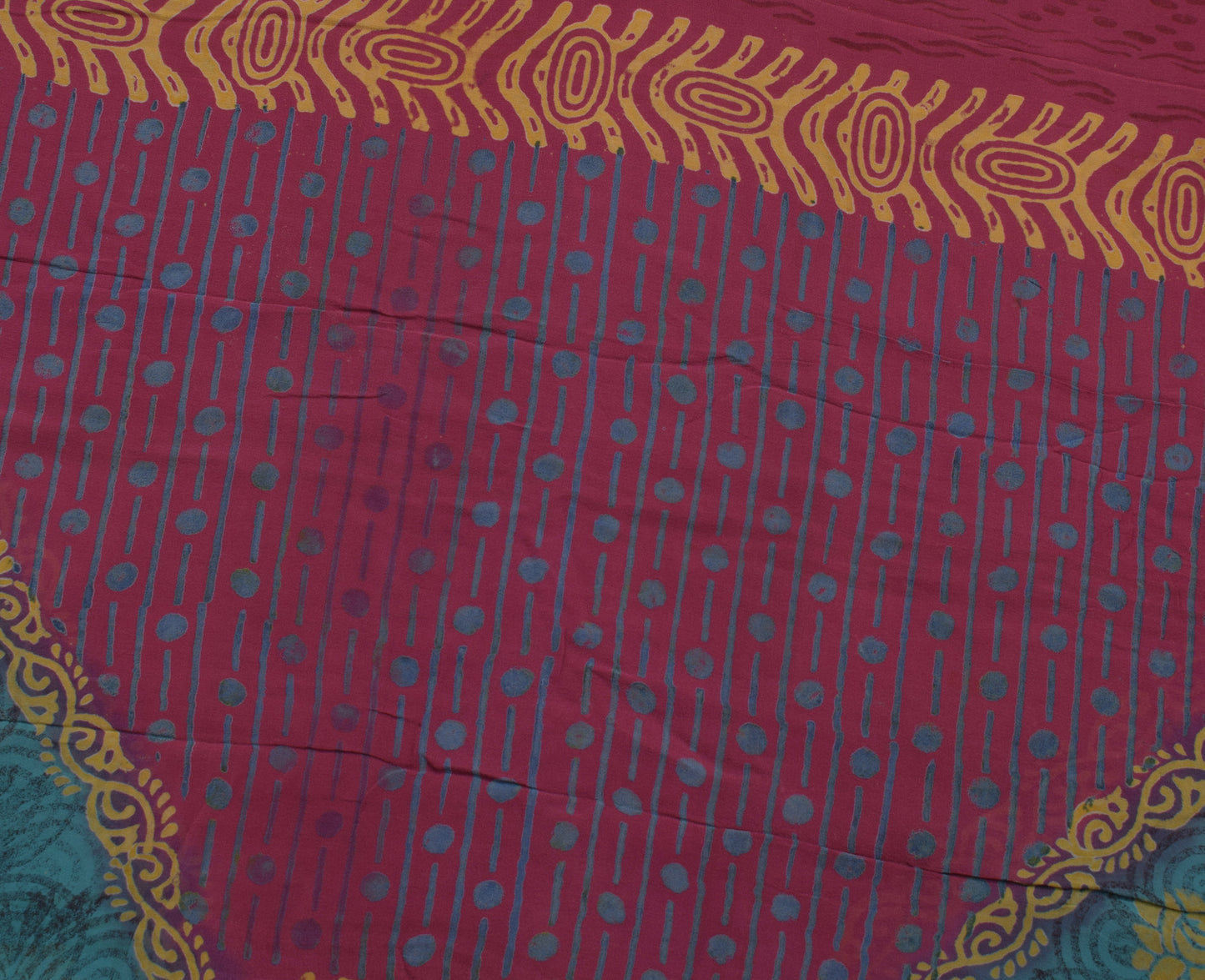 Sushila Vintage Purple Saree 100% Pure Georgette Silk Printed Craft Fabric