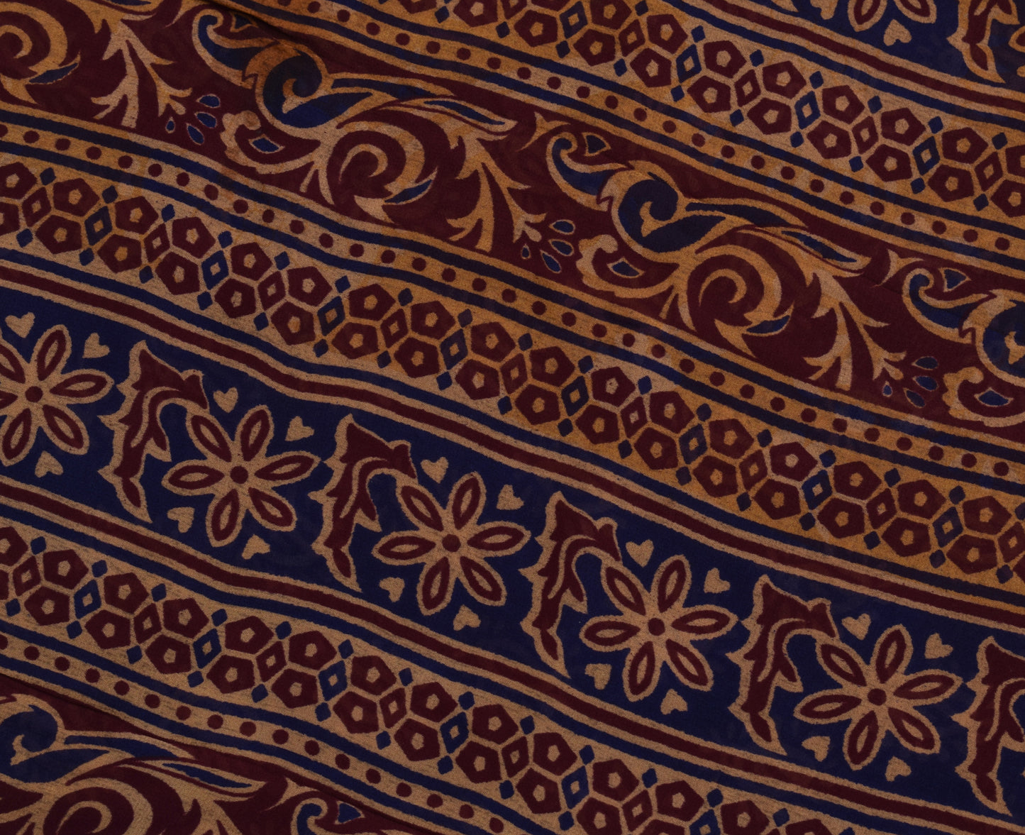 Sushila Vintage Maroon Saree Pure Georgette Silk Printed Paisley Craft Fabric